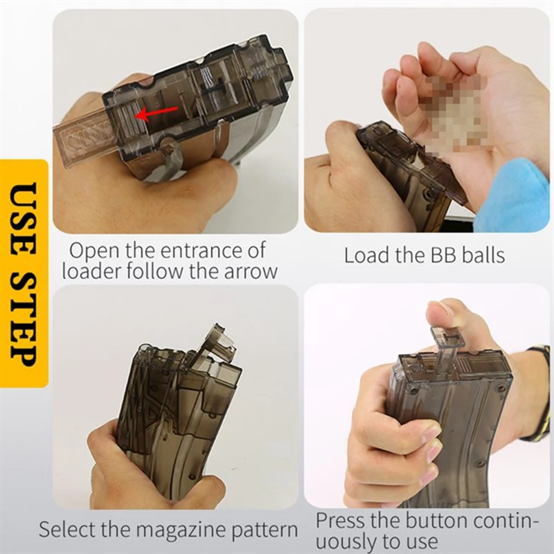 Cargador BB de velocidad rápida de 500 rondas, Paintball táctico CS, juego de guerra, tiro de combate, dispositivo de carga BB, accesorios de caza - imagen 5