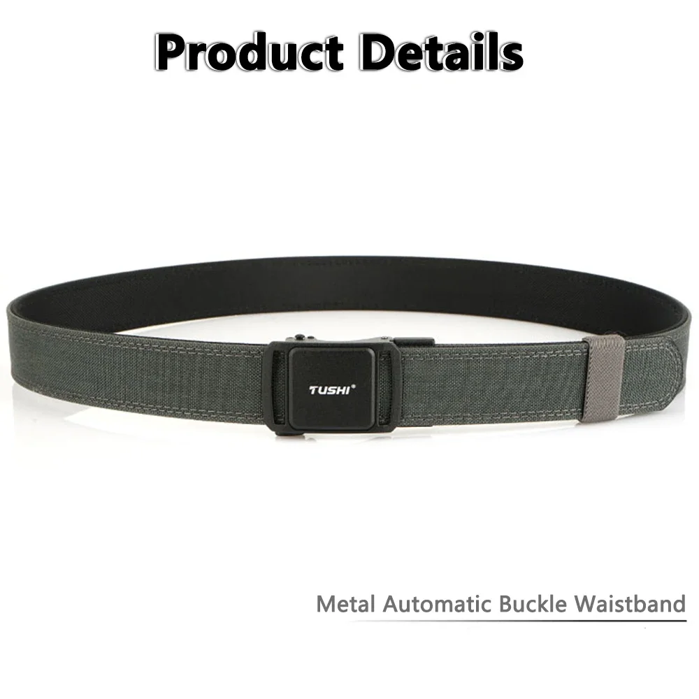 Cinturón Militar Resistente de 1.5 Pulgadas para Hombre y Mujer, Cinturón Táctico de Nailon Ajustado para Exteriores, Hebilla Metálica Automática, Cinturón IPSC Informal