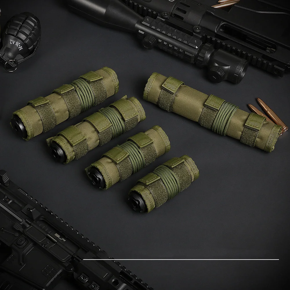 4/5/6/7/9inch Tactical Suppressor Protective Cases For Hunting Shooting Gun Protection nylon Suppressor Cover - imagen 5