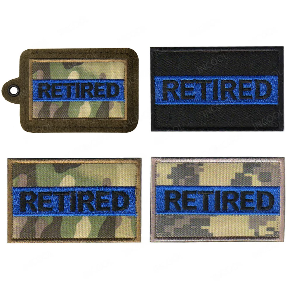 Parches bordados retirados, apliques finos de línea azul, tira de Chevron, parche decorativo para hombros para ropa, mochila, chaqueta, gorra