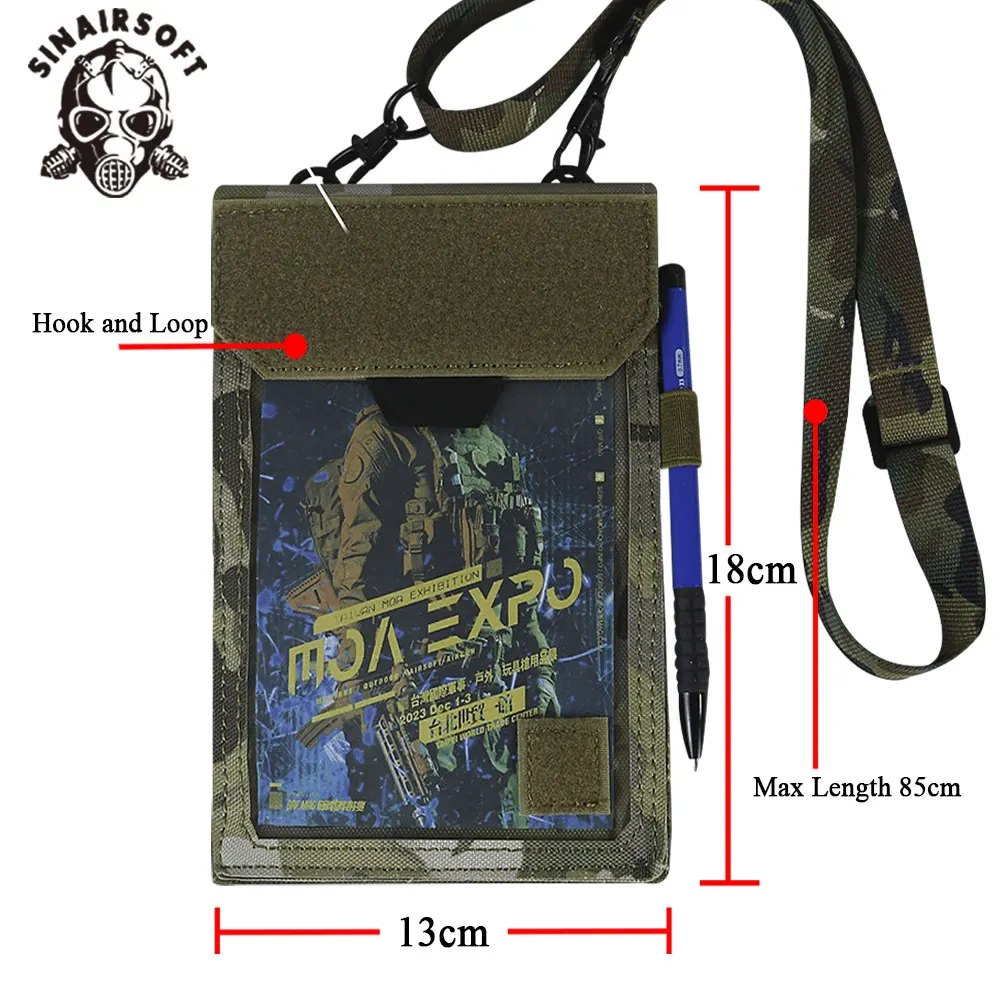 Estuche táctico para tarjetas de identificación, cordón para el cuello, bolsa organizadora para tarjetas de crédito, cordón ajustable para el cuello, bolsillo para almacenamiento de documentos credenciales - imagen 2