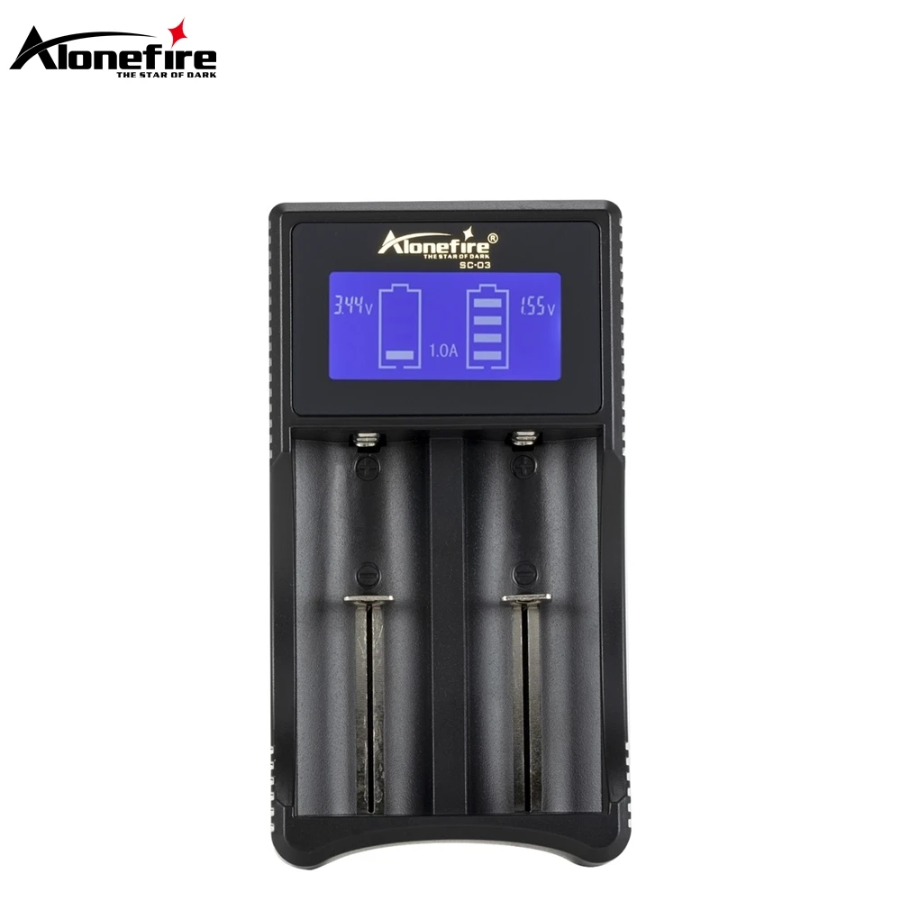 Alonefire-cargador USB LCD 1A/2A, linterna recargable de 3,7 V, cargador de batería de iones de litio para 18650/16340/14500/21700/26650 - imagen 4