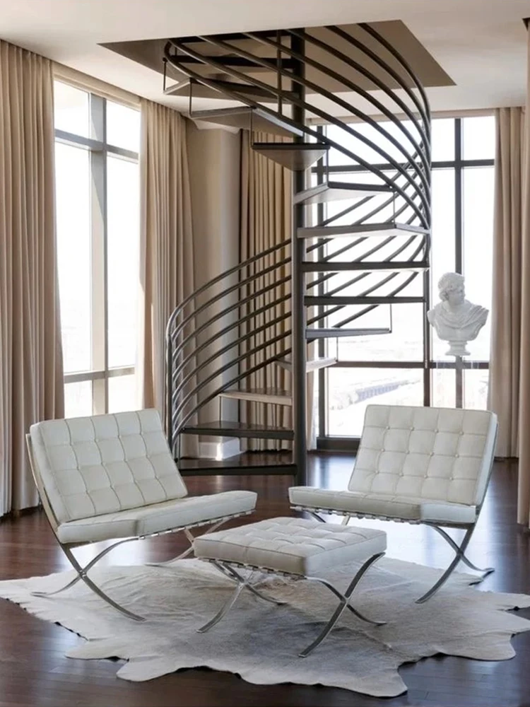 Sofá individual con personalidad de lujo, sillón italiano ligero, sala de estar de cuero, balcón - imagen 4