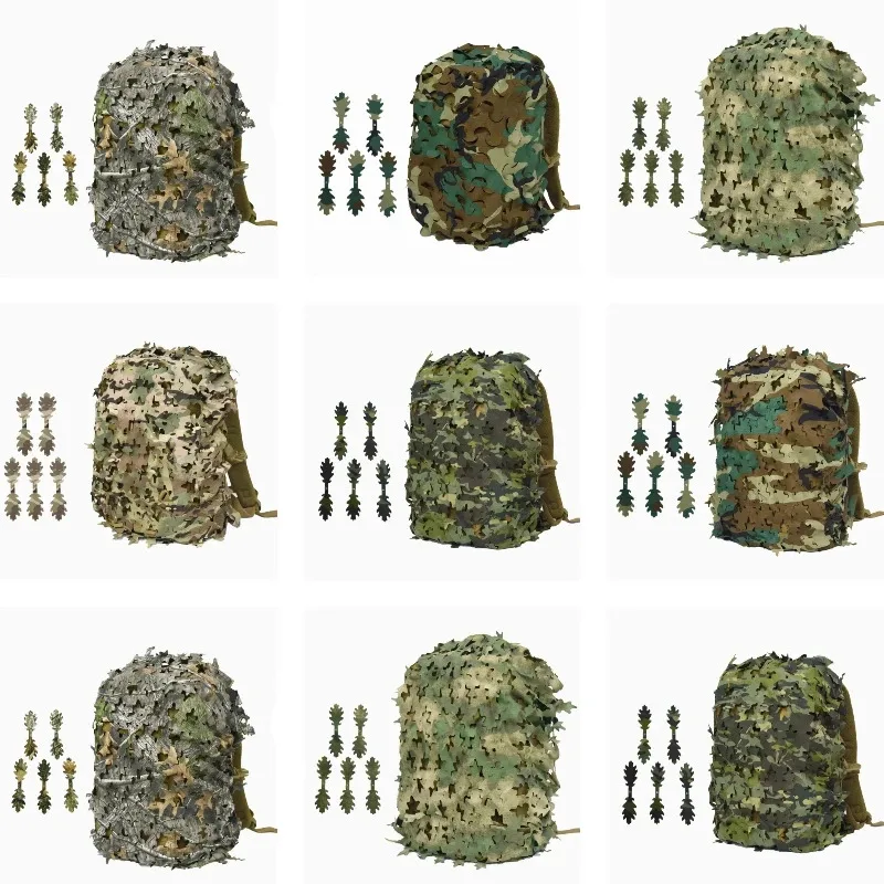 Cubre mochila camuflaje 3D hoja biónica de red táctica - imagen 2
