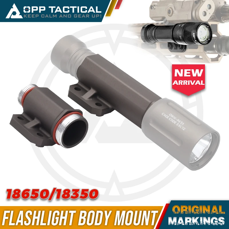 Soporte de lámpara de casco de estrategia SOTAC de aluminio para accesorios de cuerpo de luz de investigación serie 18350 18650 con orificio para tornillo derecho