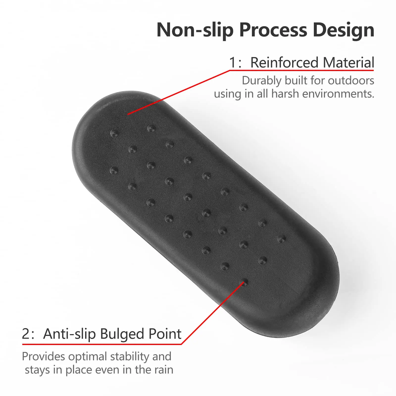 AQzxdc Almohadilla de retroceso sin cordones, almohadilla de retroceso antideslizante de goma Cojín trasero a prueba de golpes, almohadilla amortiguadora reductora de retroceso táctico - imagen 3
