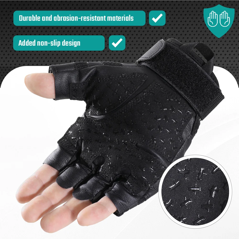 Outooor-guantes tácticos sin dedos para hombre, carcasa dura, deportes, Paintball, Airsoft, caza, combate, montar, senderismo, ciclismo, equipo antideslizante - imagen 4