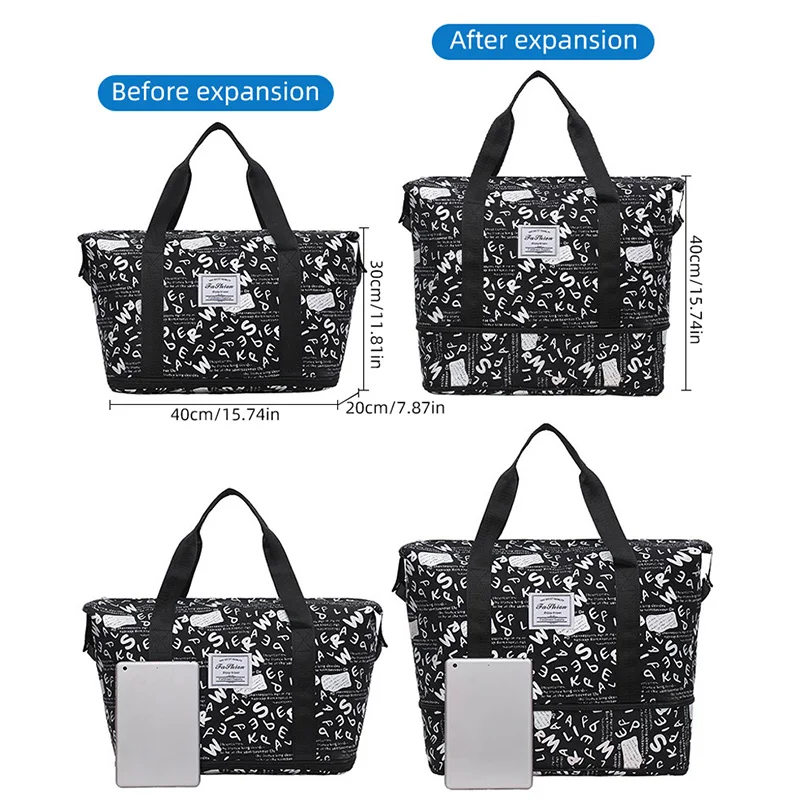 Bolsa deportiva expandible para Fitness, bolso de viaje con separación en seco y húmedo para Yoga, natación, gimnasio, bolso de mano de gran capacidad para fin de semana durante la noche - imagen 2