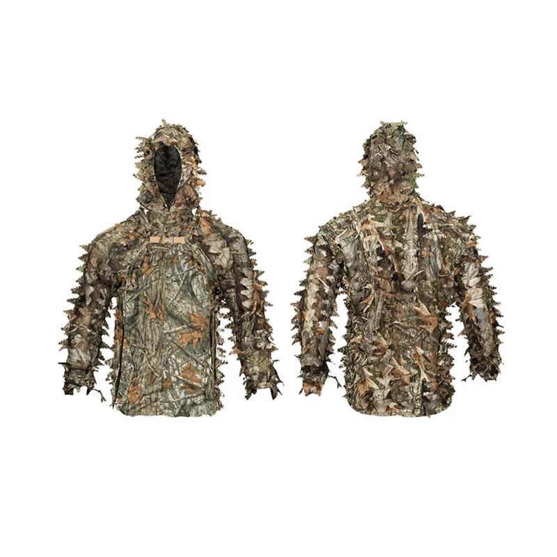 Hojas de arce cortadas en 3D, camuflaje biónico, caza, pesca, juegos CS, traje Ghillie, capa, tela táctica suave y transpirable resistente al desgaste - imagen 2