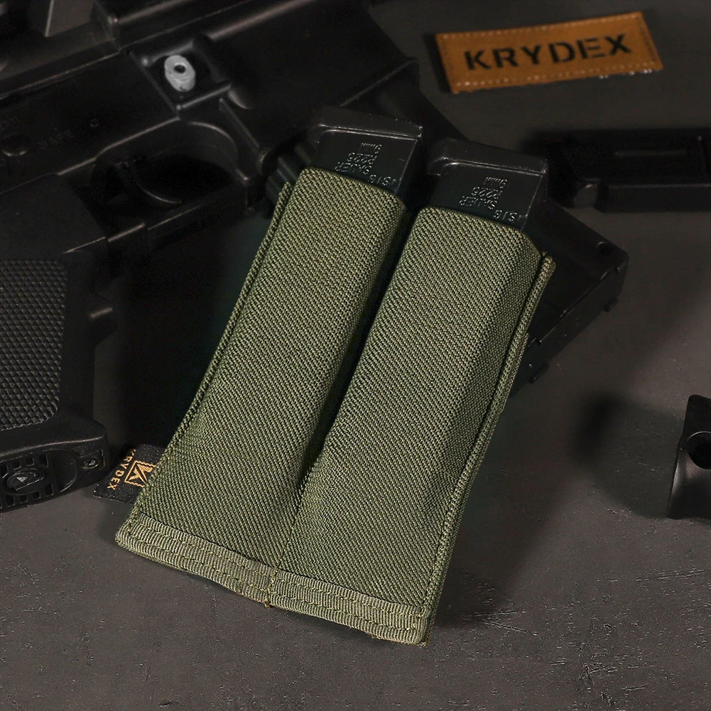 KRYDEX-bolsa elástica táctica para revistas, 9mm, 45 pistolas, doble parte superior abierta, alta velocidad, dibujo rápido, bolsa MOLLE Mag, accesorios de caza - imagen 3