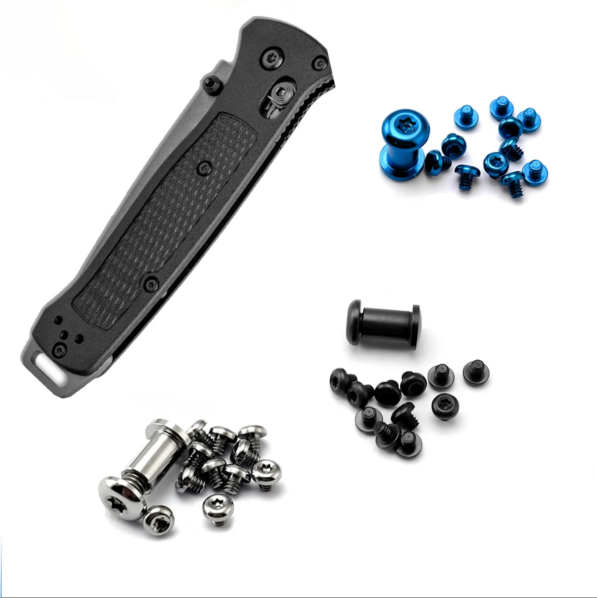 Cuchillo de 3 colores con mango de titanio, tornillos de Clip trasero, remache de clavo de husillo T6 para cuchillos de bloqueo de eje Bailout 537 Bailmade - imagen 4