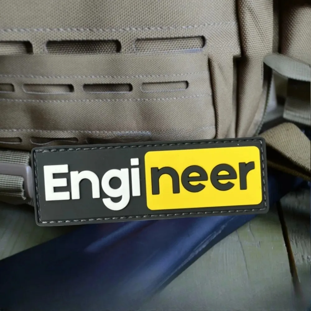 Parches divertidos de gancho y bucle de PVC "Engineer", para ropa, brazalete del ejército militar, pegatina para mochila, insignia de moral táctica - imagen 4