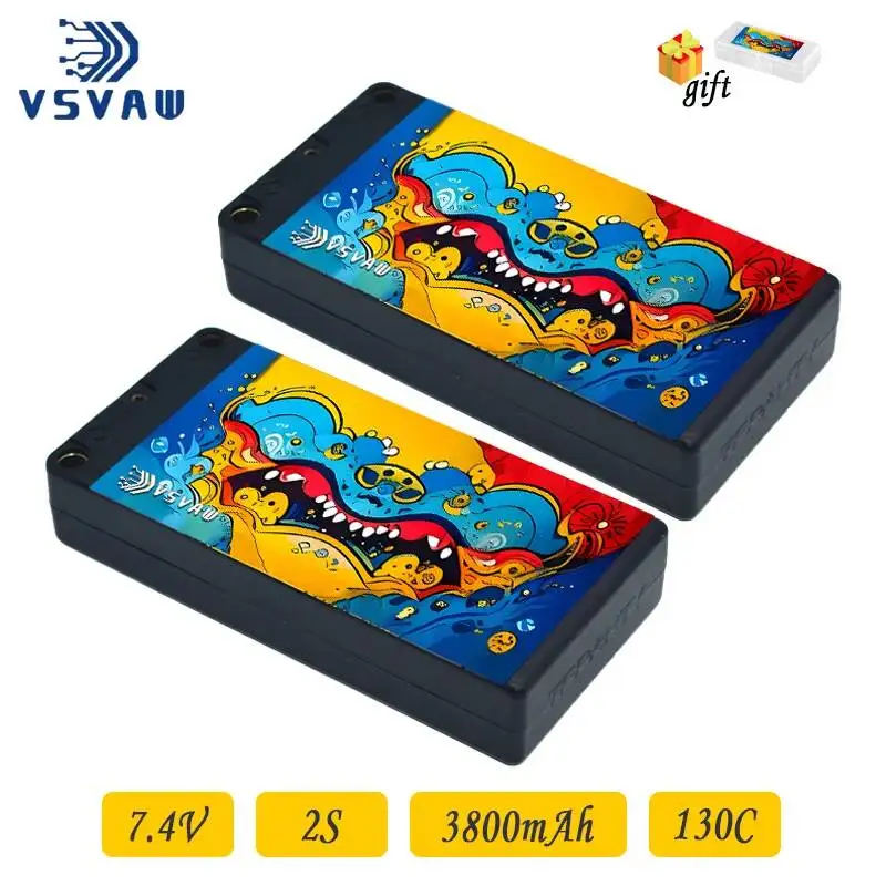 VSVAW Batería LiPo 2S 7,4V 3800mAh 130C para coche radiocontrol - imagen 4
