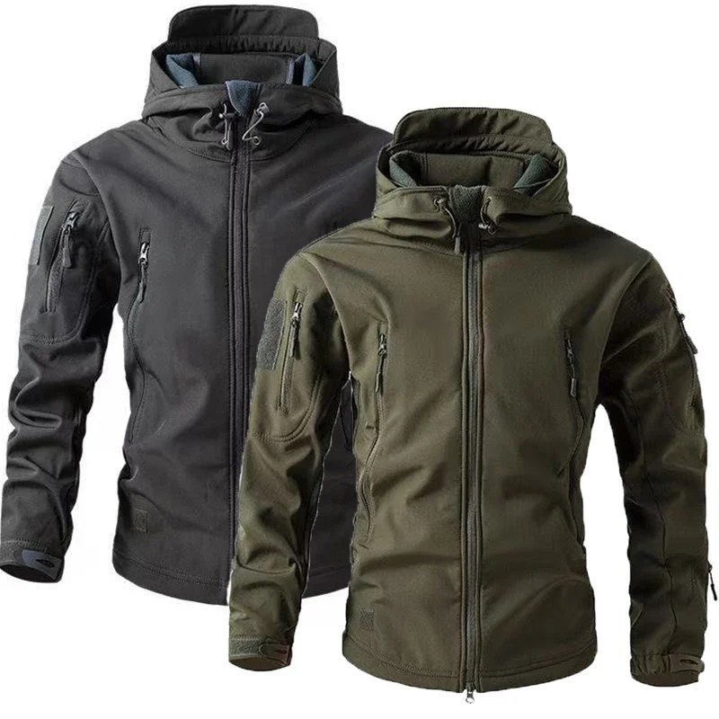 Chaquetas tácticas para hombre, chaqueta de invierno de lana para caza, senderismo, Camping, abrigos de entrenamiento, pesca, escalada, abrigo militar de carga al aire libre - imagen 2