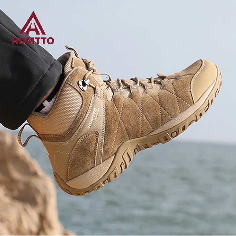 Humtto-zapatos de senderismo impermeables para hombre y mujer, botas tácticas de montaña, Trekking, caza, turismo, zapatillas de escalada transpirables