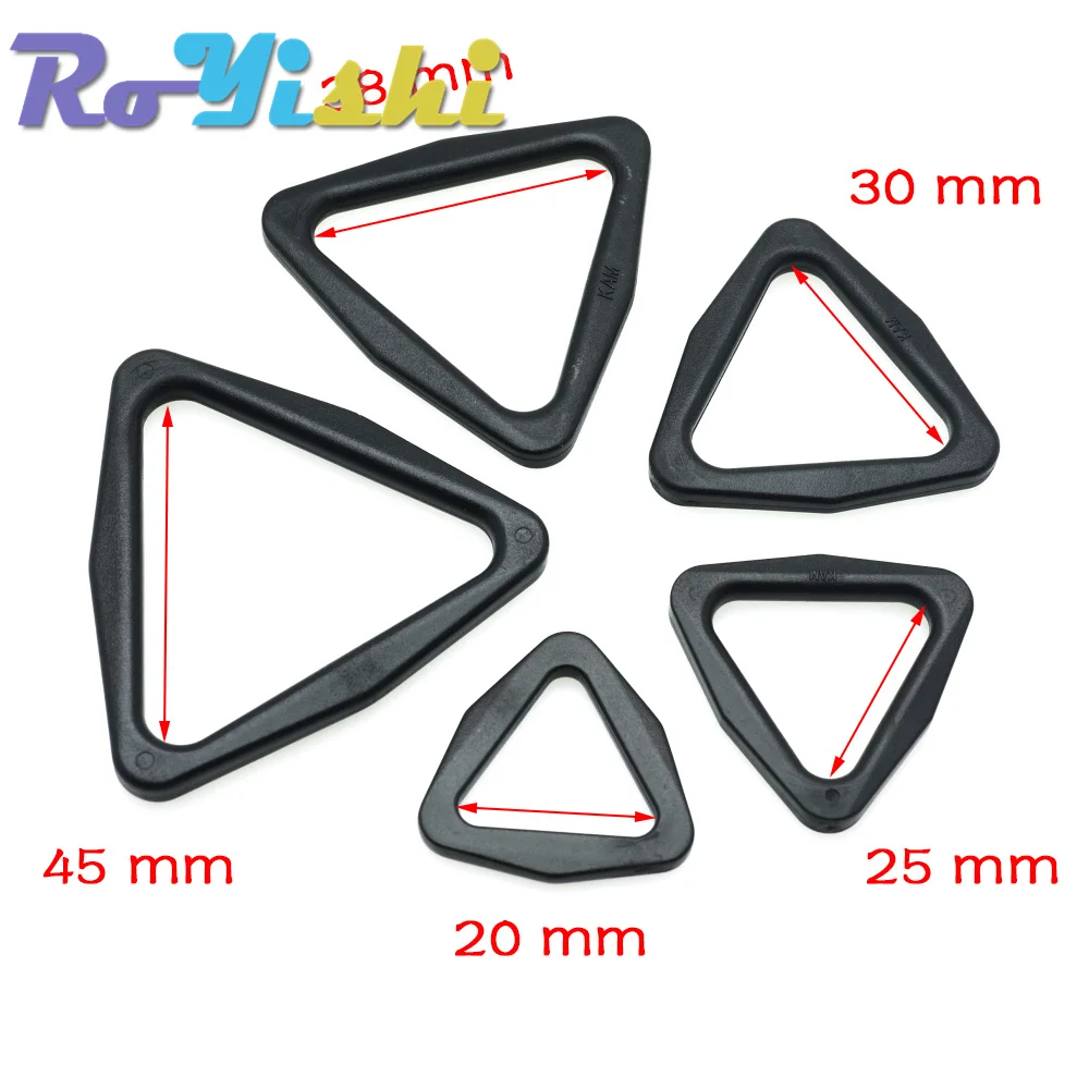 20mm 25mm 30mm 38mm 45mm correas hebilla triangular de plástico hebilla de ajuste deslizante para correas de mochila hebilla de cinturón triangular - imagen 4