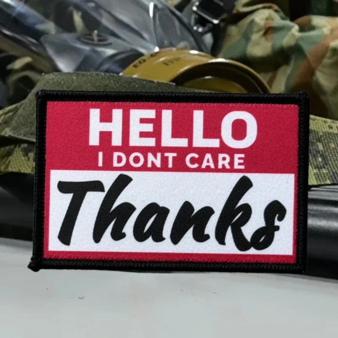 Parche "Hola que no importa gracias", insignia de moral táctica, emblema del ejército militar, pegatina para mochila, parches impresos con gancho para ropa - imagen 5