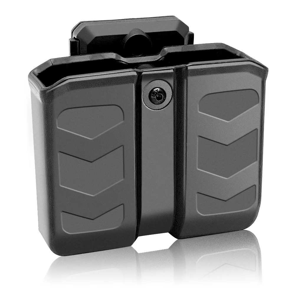 Bolsa doble para revistas de 9mm, caza, 45acp, doble pila para cinturón táctico de 1,5-2,5 pulgadas, bolsa de revistas ajustable Universal para disparar