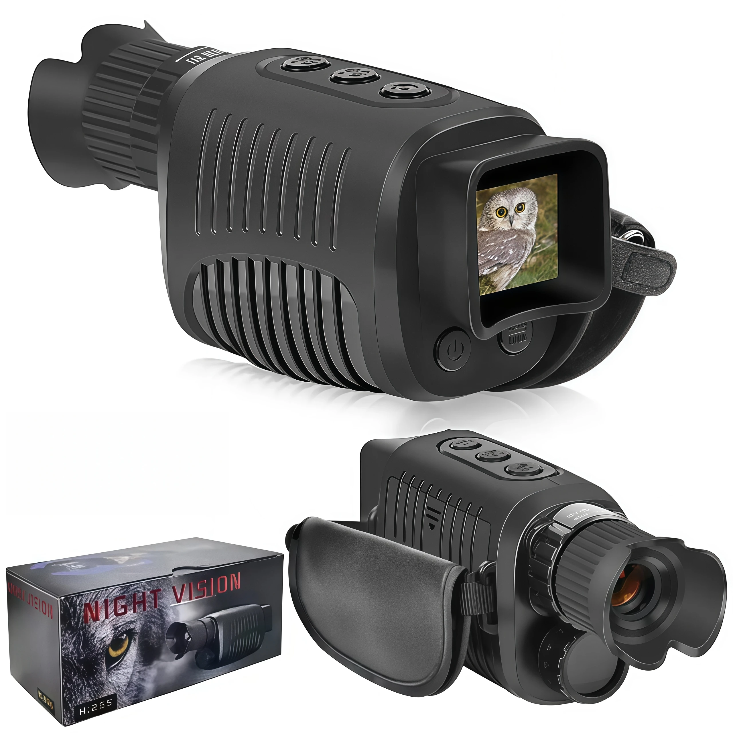 Cámara infrarroja monocular de visión nocturna 1080P, telescopio de caza con zoom digital 5X, búsqueda al aire libre de 300 m en toda la oscuridad - imagen 2