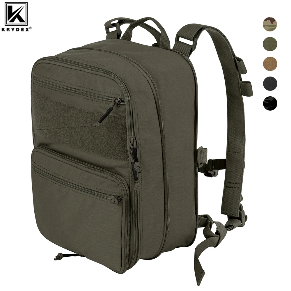 KRYDEX mochila táctica plana D3, bolsa de asalto expandible de 23L, paquete de hidratación, Correa MOLLE, paquete EDC de viaje, accesorios de caza