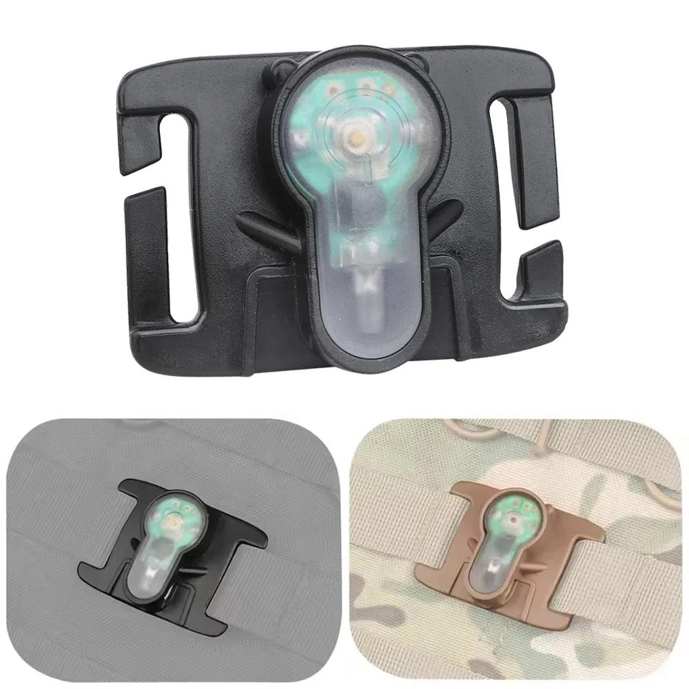 Luz de señal táctica MOLLE, chaleco de caza, mochila, correas, luz de señal estroboscópica de supervivencia de emergencia portátil para exteriores, resistente al agua