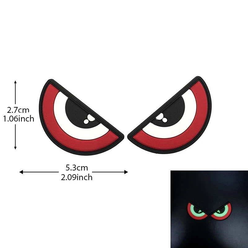 Insignia adhesiva luminosa de PVC, insignia de moral de ojos divertidos, parche de gancho y bucle, brazalete, ropa Diy, pegatina decorativa para mochila - imagen 5