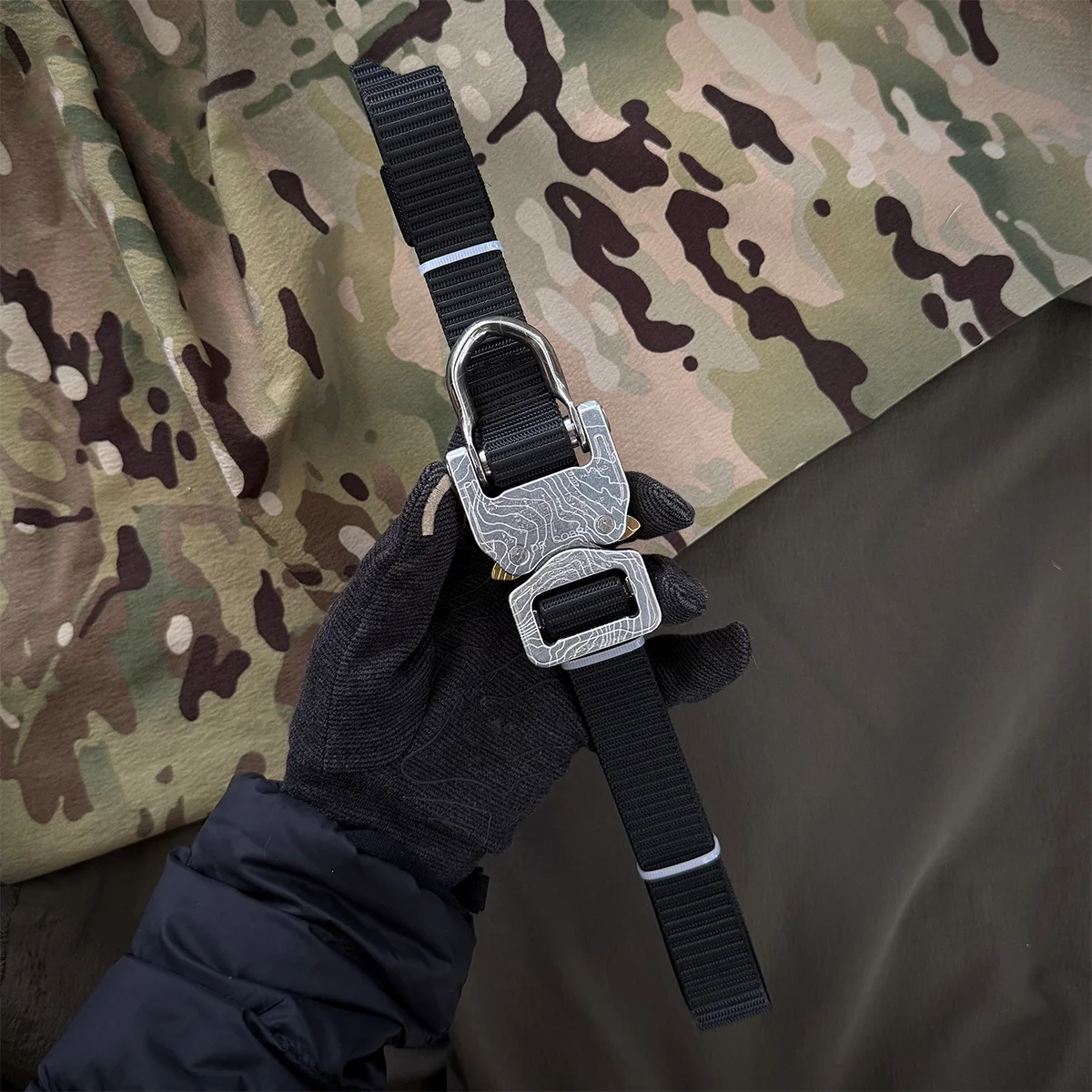 Cinturón táctico para exteriores de alta resistencia de 25 mm con hebilla y anilla en D para rapel y aventura - imagen 2