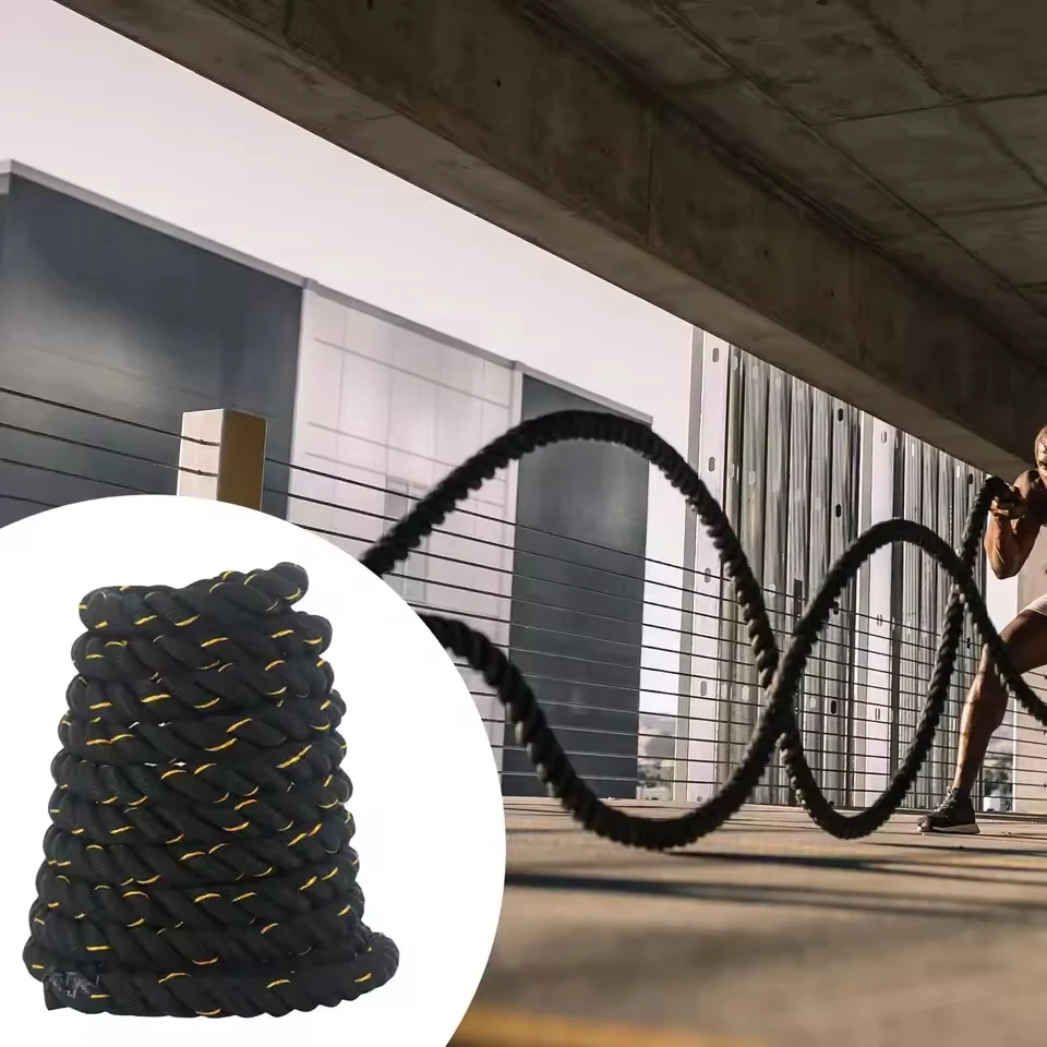 Cuerda de batalla profesional para gimnasio, uso doméstico al aire libre, cuerda de entrenamiento de saltar resistente para entrenamientos de batalla de Fitness de fuerza