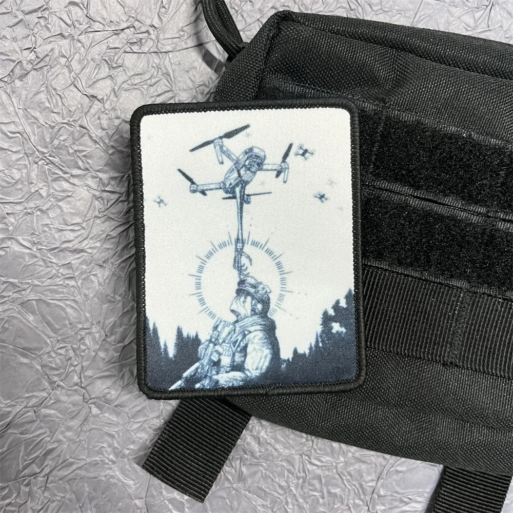 Pegatinas de soldado ruso UAV para ropa, parche de impresión, parches de gancho y bucle, mochila, equipo táctico, insignias militares - imagen 3