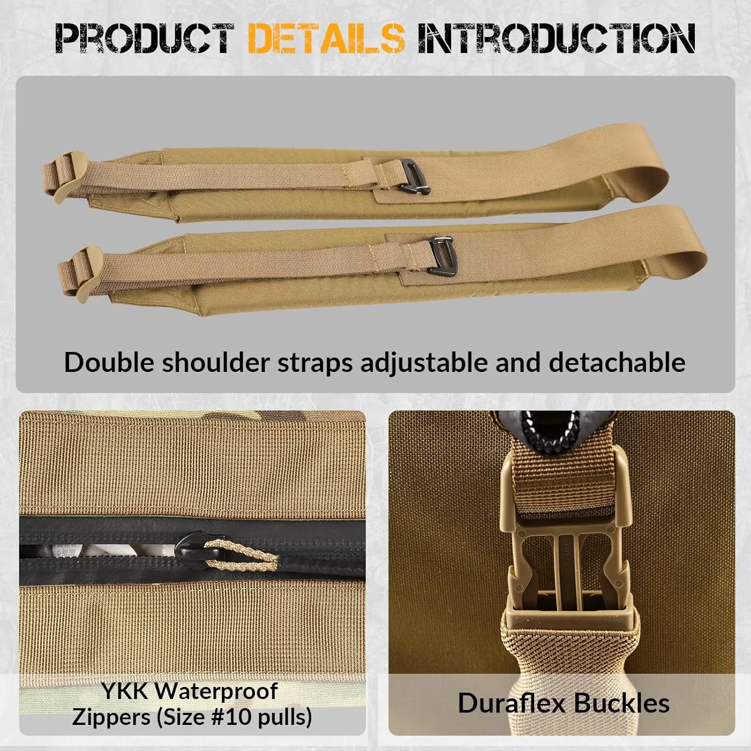 Bolsa de viaje táctica de 130L, mochila militar plegable con apertura de acceso completo, impermeable, de gran capacidad, para acampar al aire libre - imagen 4