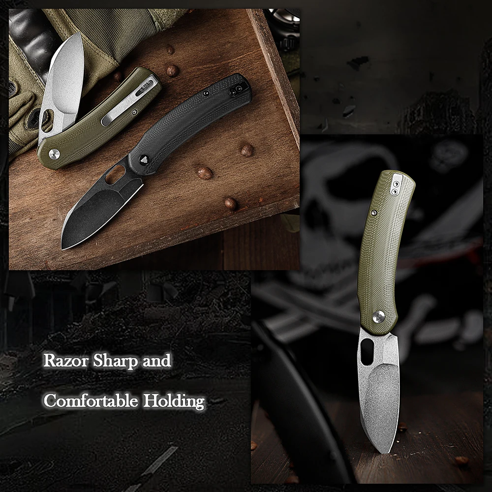 TRIVISA Lamb-03G cuchillo plegable EDC N690 G10 clip acampada - imagen 5
