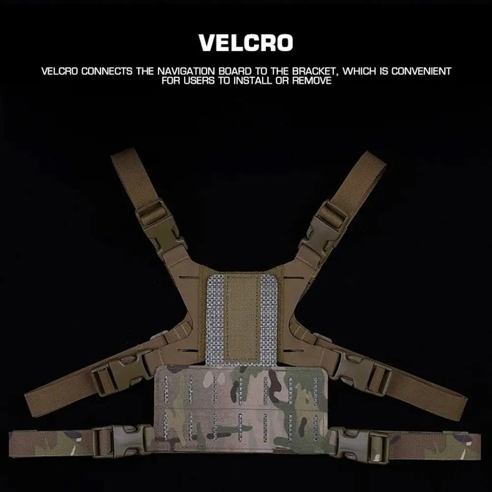Soporte táctico de navegación para el pecho, accesorio MOLLE, soporte de parche mágico para caza, soporte para teléfono móvil, Panel de administrador, equipo de combate Airsoft - imagen 5
