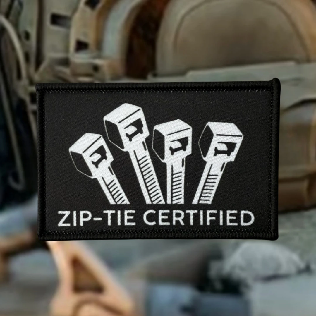 Parche certificado con lazo con cremallera, insignia de moral táctica, emblema del ejército militar, pegatina para mochila, parches de gancho y bucle impresos para ropa - imagen 3