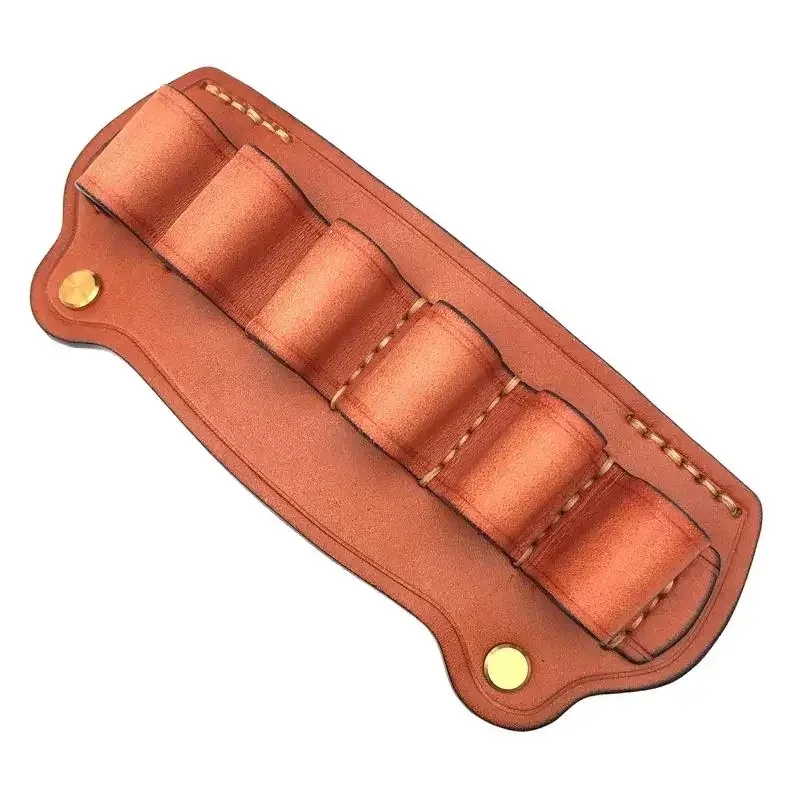 Bolsa táctica de cuero para revistas de calibre 12, bolsa de almacenamiento para balas de 6 disparos, soporte para carcasa de munición, funda para cinturón de cartucho - imagen 5