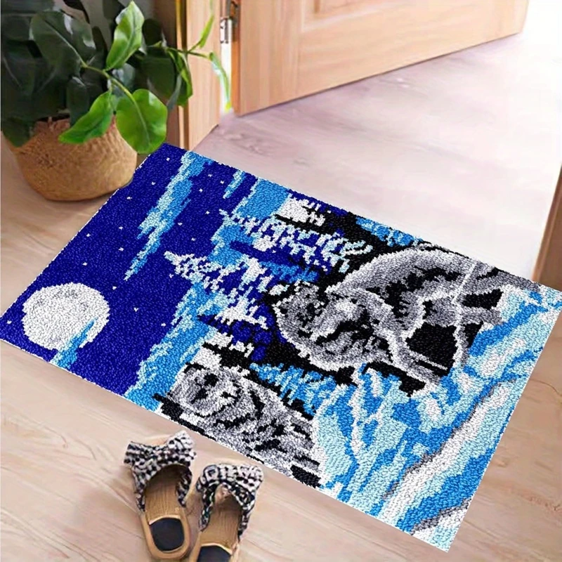 Serie Animal, gancho de pestillo bordado, paquete de Smyrna para almohada, ganchos de dibujos animados, alfombra bordada de punto, Kits de gancho de pestillo para almohada, alfombra - imagen 3