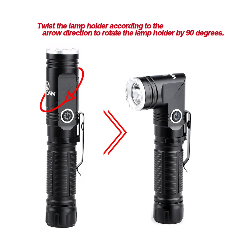 WADSN linterna de cabeza giratoria táctica multifuncional, luz brillante, linterna de caza, linterna de Camping al aire libre - imagen 3