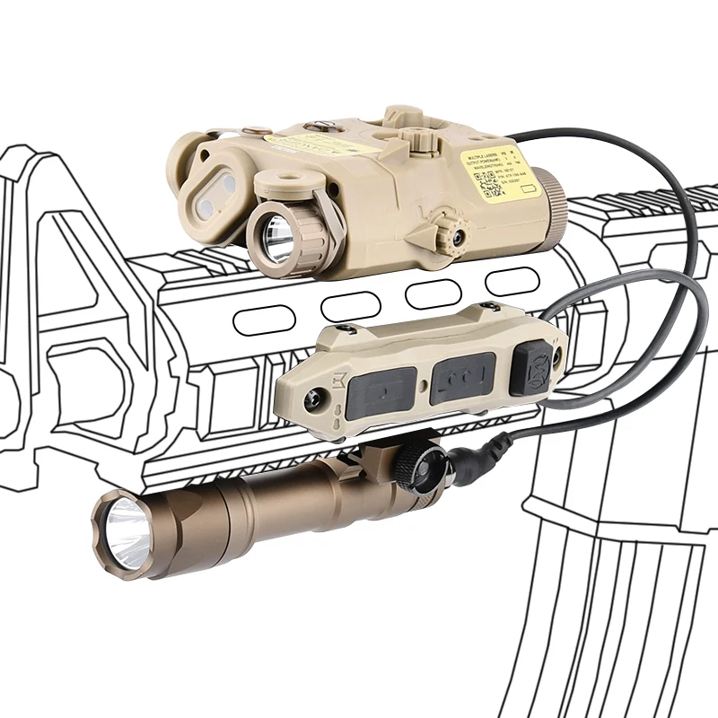 Táctico Airsoft SF M600C M300A PEQ-15 LA5C rojo verde azul punto láser indicador IR luz de relleno caza explorador AR15 ajuste riel de 20MM - imagen 4