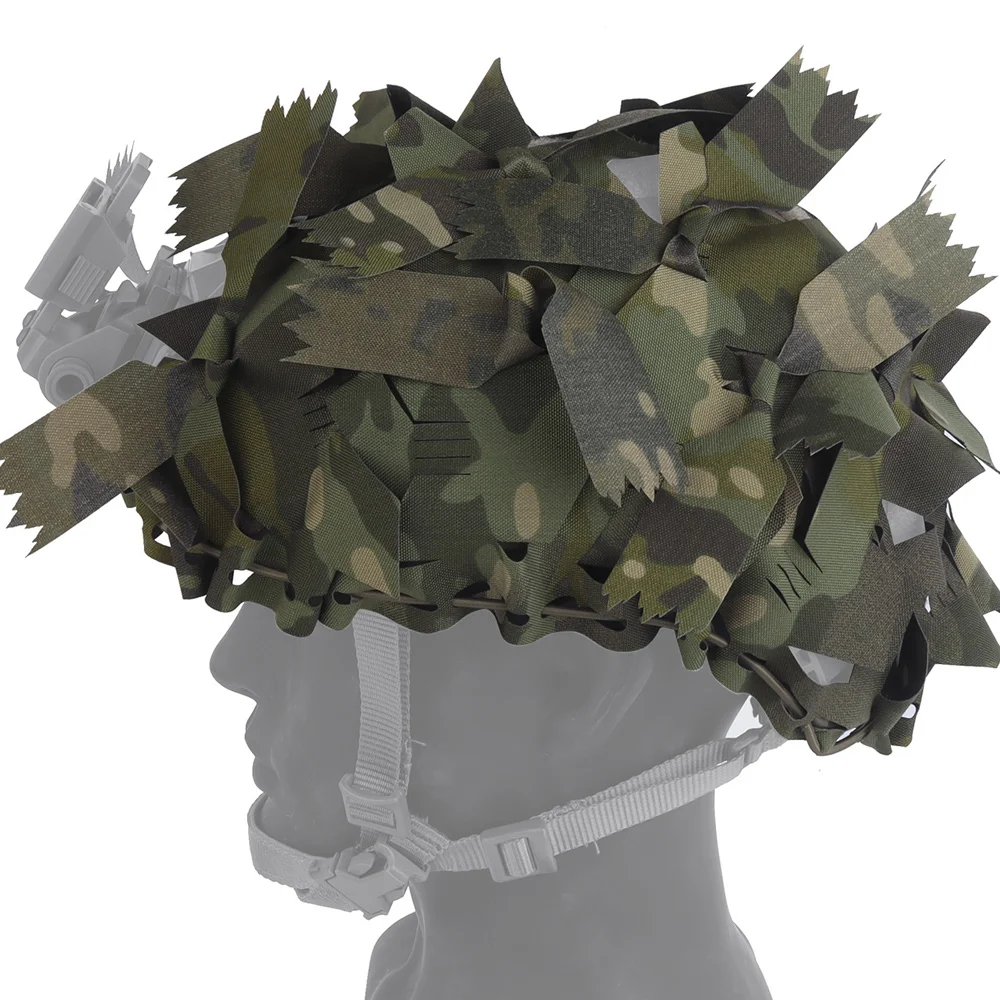 Funda táctica casco camuflaje volumétrico hojas recortadas láser malla - imagen 3