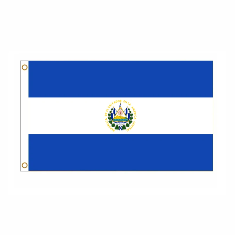 5 unids/lote bandera nacional de El Salvador 90x150cm bandera de El Salvador bandera nacional de la República de El Salvador al por mayor - imagen 2