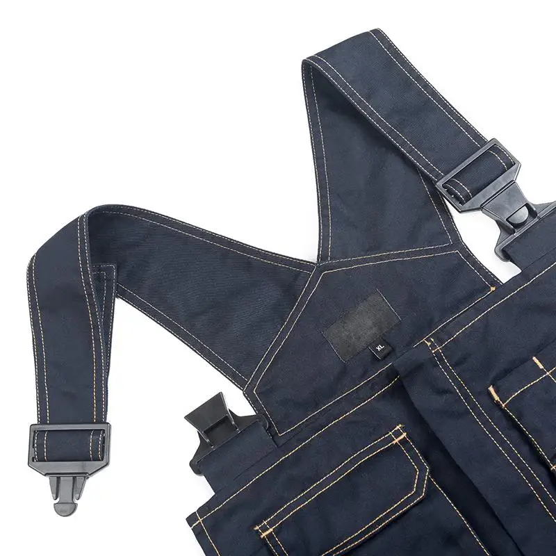 Ropa de trabajo, monos, babero y tirantes de trabajo, pantalones generales, pantalones, monos de garaje, monos mecánicos de trabajo con múltiples bolsillos y rodilleras - imagen 4