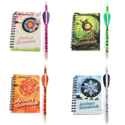 Libro de puntuación de objetivo de 50 papel, libro de puntuación de tiro con arco para regalo de arquero, bolígrafo de escritura negro, marca de entrenamiento, práctica de tiro, registro de puntuación