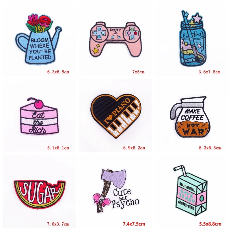 10 unids/lote parche de dibujos animados cereza ciervo coche flor parche hierro en parches para ropa parches termoadhesivos Jeans sombreros insignias para coser - imagen 2