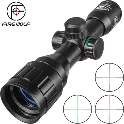 FIRE WOLF 4X32 AOE mira táctica rifle cruz iluminada roja y verde caza