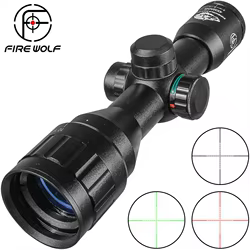 FIRE WOLF 4X32 AOE mira táctica rifle cruz iluminada roja y verde caza