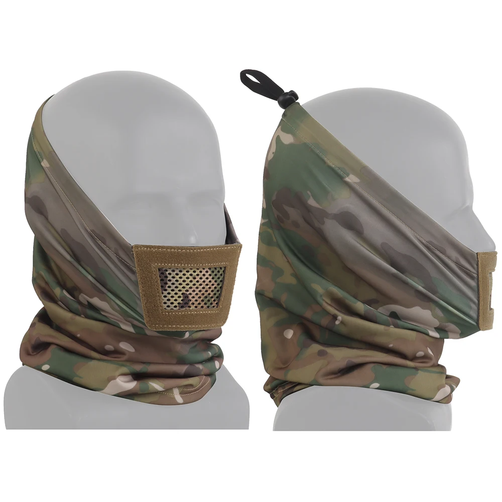 Nueva versión extendida táctica máscara de caballero caza plegable transpirable media cara máscaras caza tiro diadema equipo de protección - imagen 5