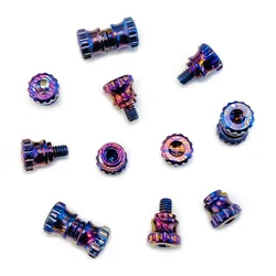 Tornillo timascus titanio empuje pulgar para cuchillo artesanal