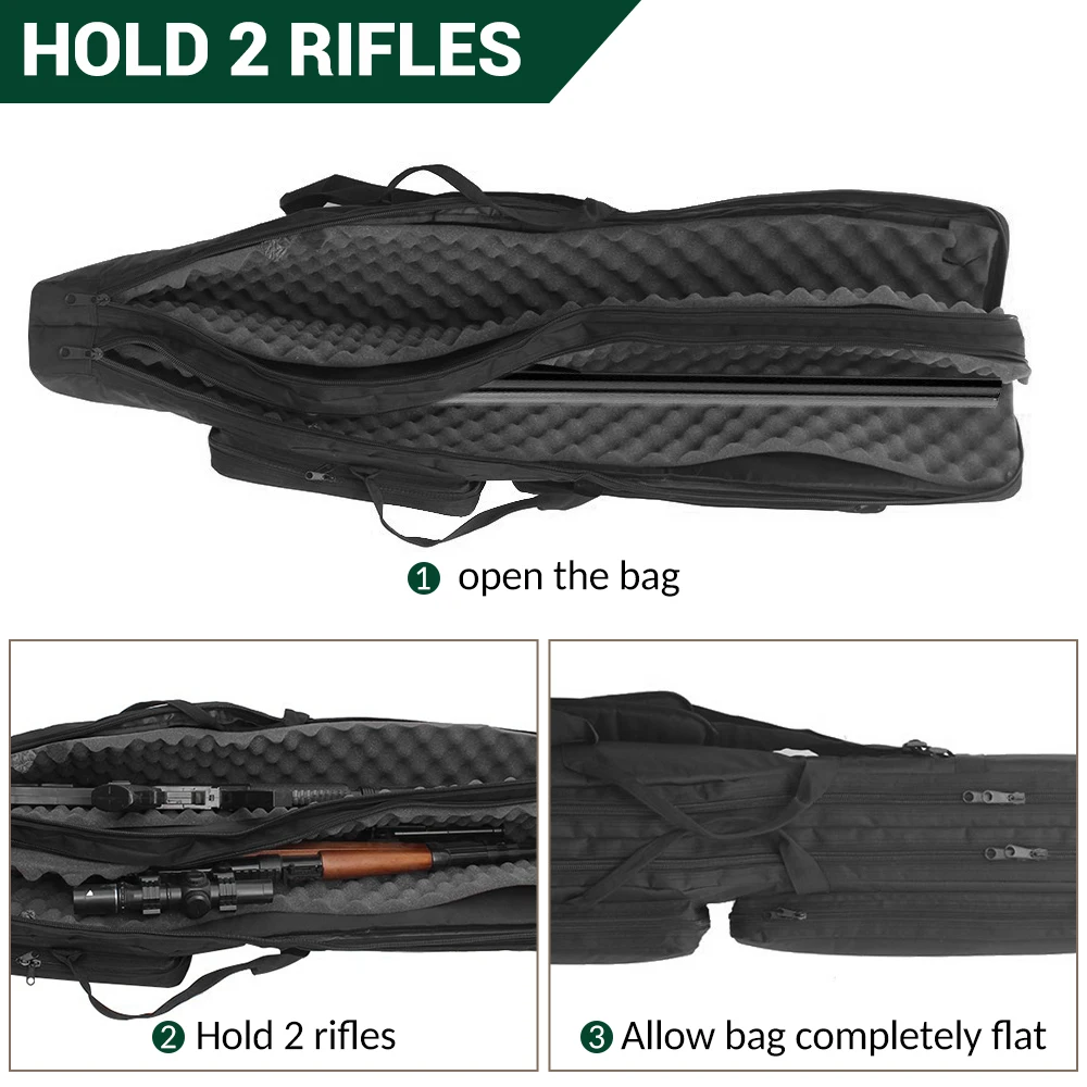 Bolsa de Rifle táctico de 120CM, bolsa de pistola larga de doble capa, mochila de Rifle, forro acolchado, funda de protección para escopeta Airsoft - imagen 3