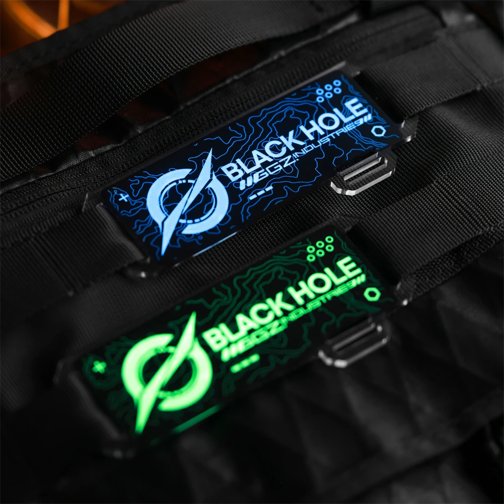 Clip Molle luminoso de agujero negro, Base que brilla en la oscuridad, doble propósito, bloque de identificación de parche funcional, accesorio de bricolaje