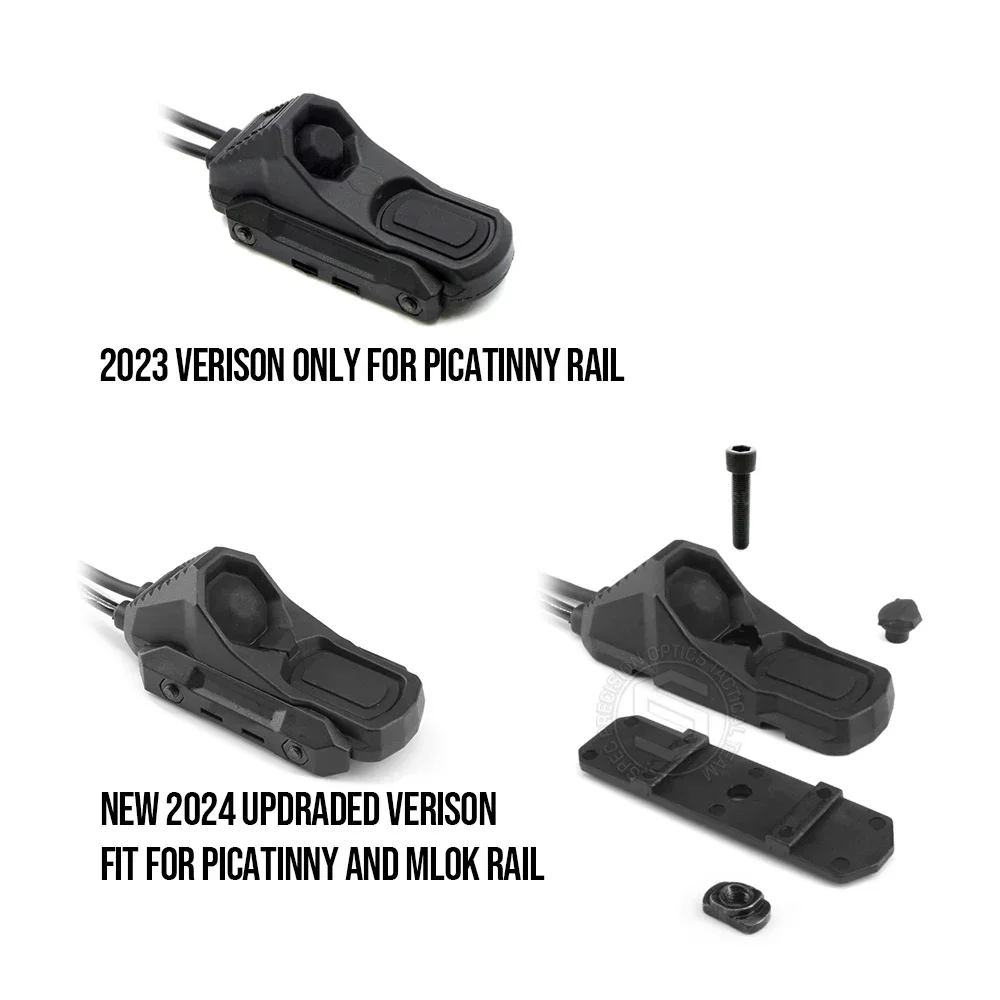 2024 nuevo interruptor doble de sincronización táctica AXON actualizado NGAL LA-23 SF enchufe para linterna Cable de 7 "14" con adaptador Picatinny MLOK - imagen 3