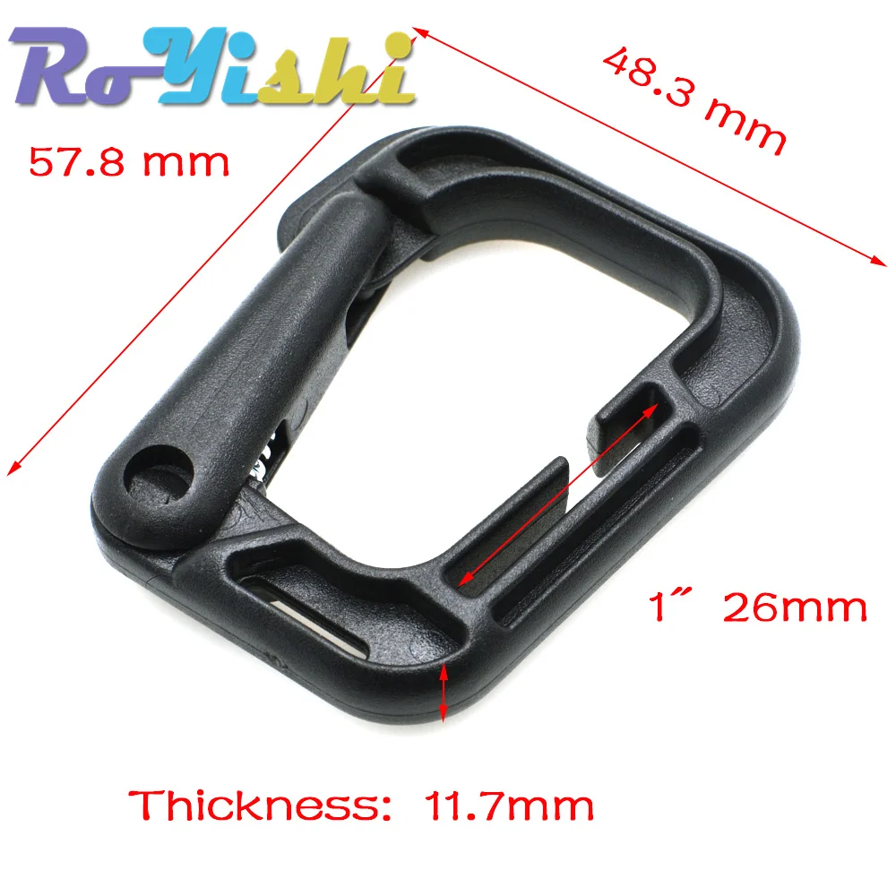 2 unids/pack de plástico multiusos Grimloc anillo en D mosquetón hebilla de seguridad para mochila cierre llavero bolsa - imagen 3